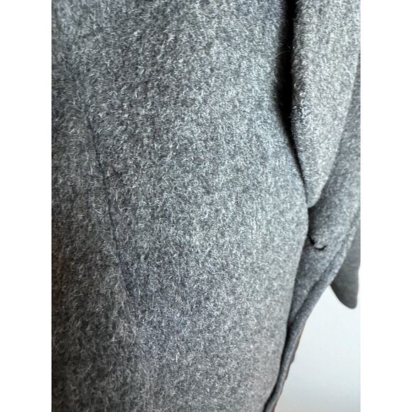 Vintage 1960s ES Levy Wool Coat Gray Overcoat Men's Long Lined Large Galveston - Picture 3 of 6